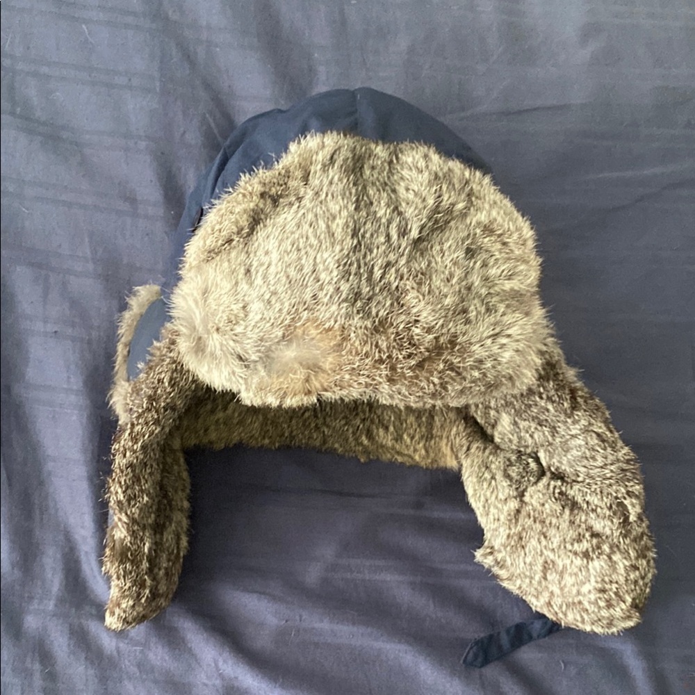 Blue Trapper Hat with Fur Trim - Picture 2 of 9